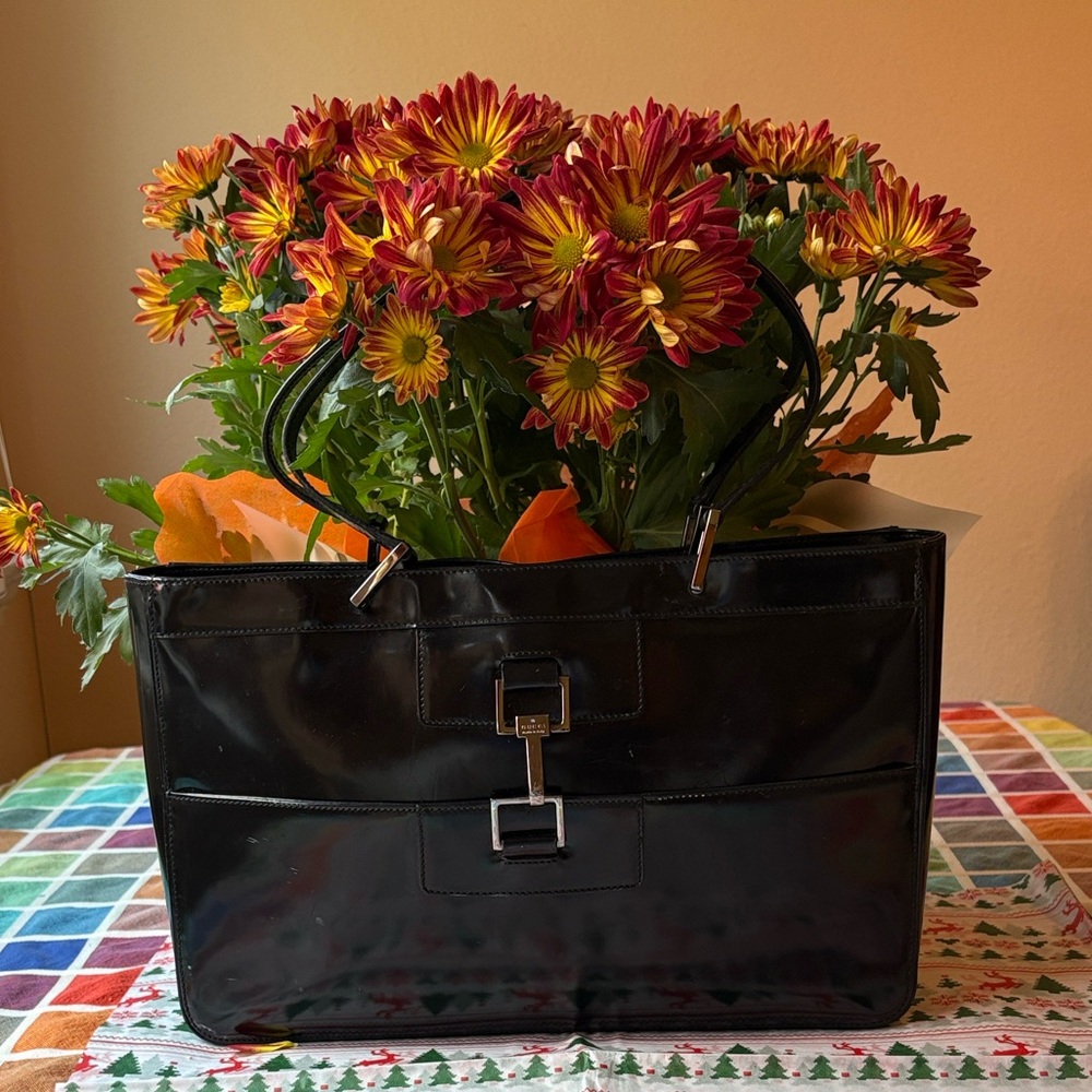 ❤️🖤❤️ GUCCI PATIENT LEATHER HANDBAG ❤️🖤❤️